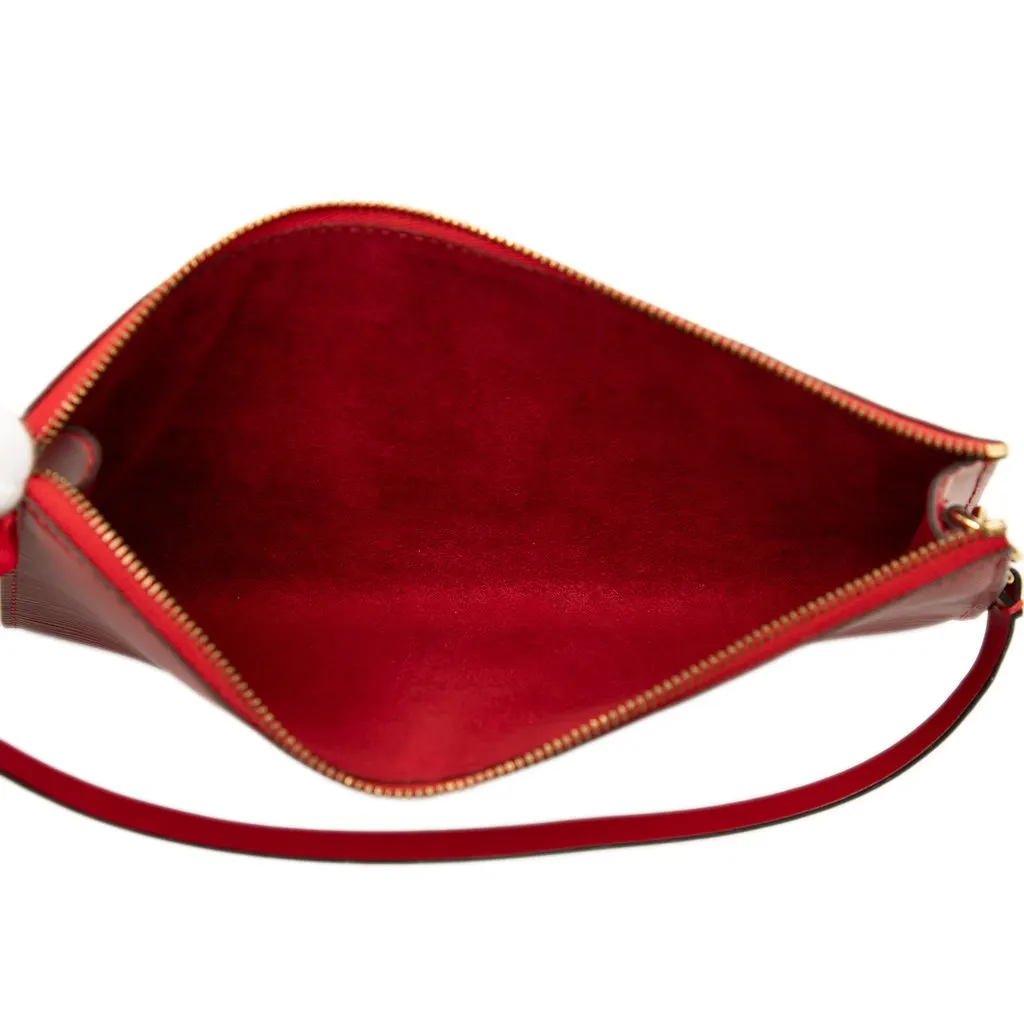 Louis Vuitton Epi Pochette Accessoires Red Leather Good - Model View