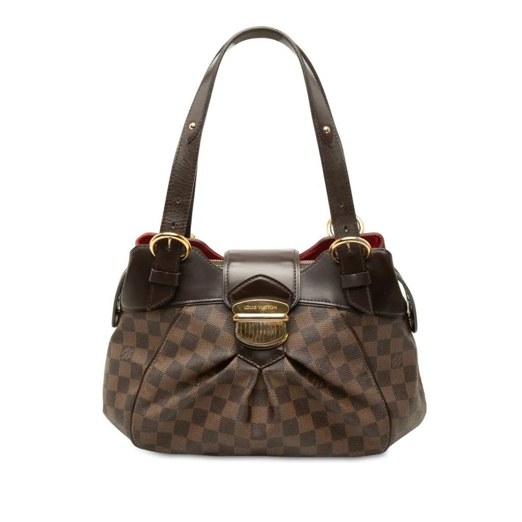 Louis Vuitton Damier Ebene Sistina PM Brown Canvas Good - Front View