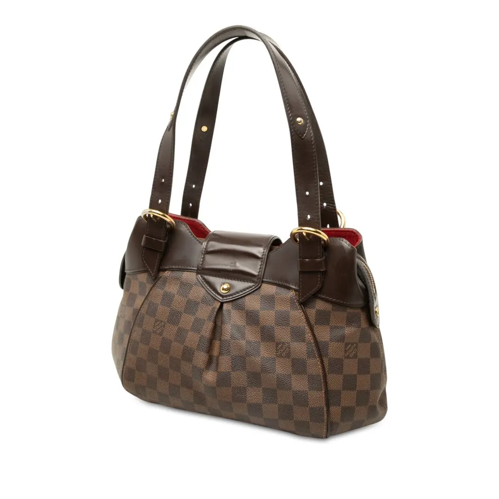 Louis Vuitton Damier Ebene Sistina PM Brown Canvas Good - Back View