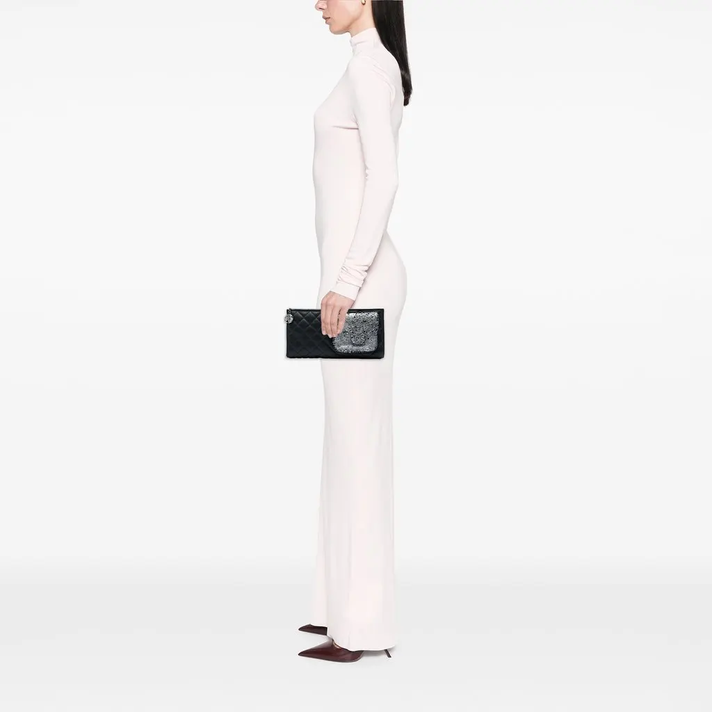 Chanel Metallic and Quilted Lambskin Mineral Nights Pochette Wristlet Black Leather Very good - Box View
