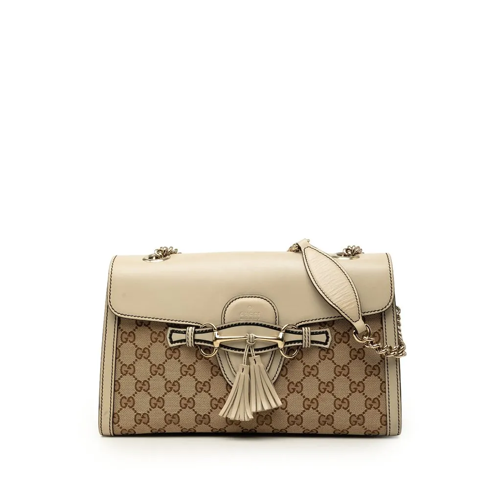 Gucci Medium GG Canvas Emily Shoulder Bag Beige Very good - Front View