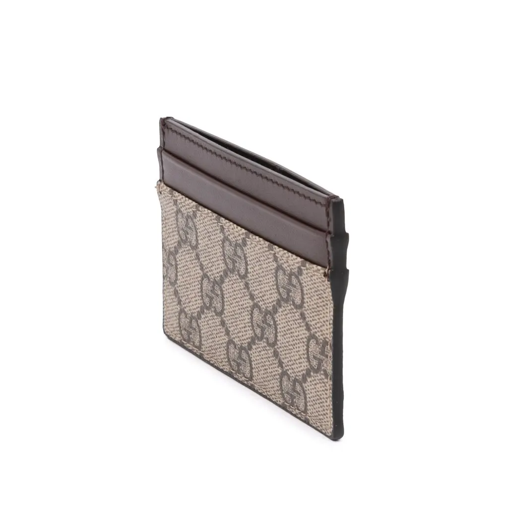 Gucci GG Supreme Card Holder Beige Canvas Never worn - Back View