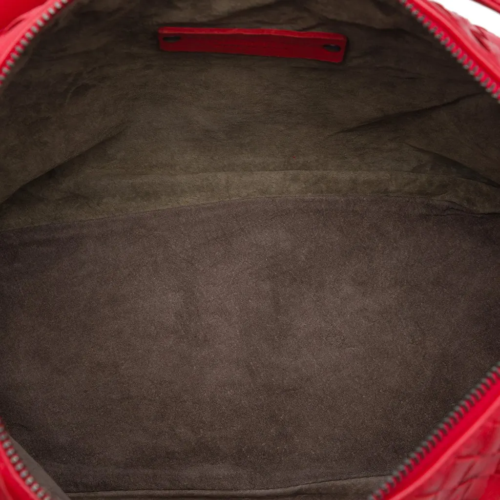 Bottega Veneta Nappa Intrecciato Shoulder Bag Red Leather Very good - Model View