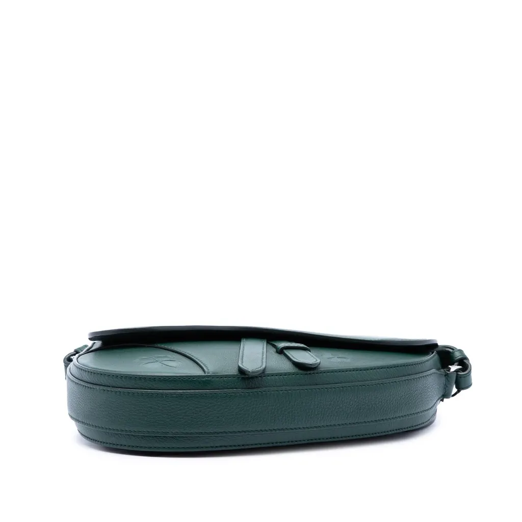 Dior Embossed Smooth Calfskin Clover Saddle Crossbody Green Leather Very good - Inside View