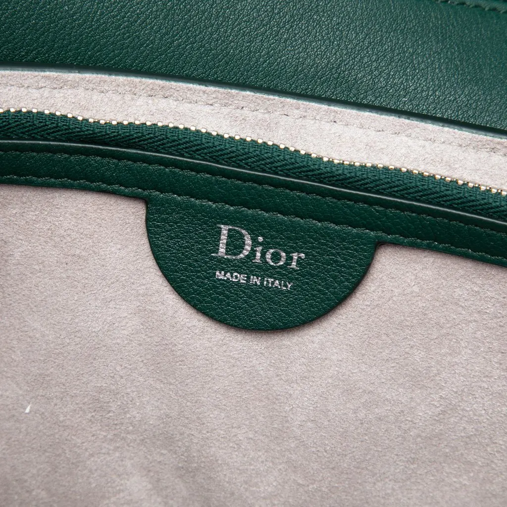 Dior Embossed Smooth Calfskin Clover Saddle Crossbody Green Leather Very good - Box View