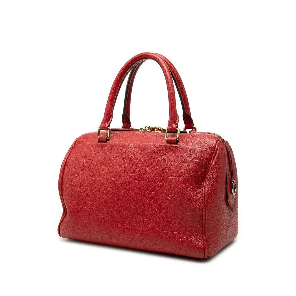 Louis Vuitton Monogram Empreinte Speedy Bandouliere 25 Red Leather Very good - Back View