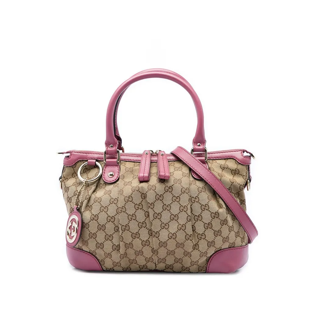 Gucci GG Canvas Sukey Satchel Beige Very good - Front View