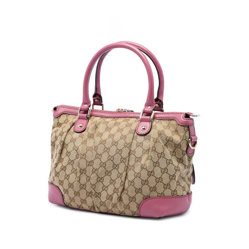 Gucci GG Canvas Sukey Satchel Beige Very good - Back View