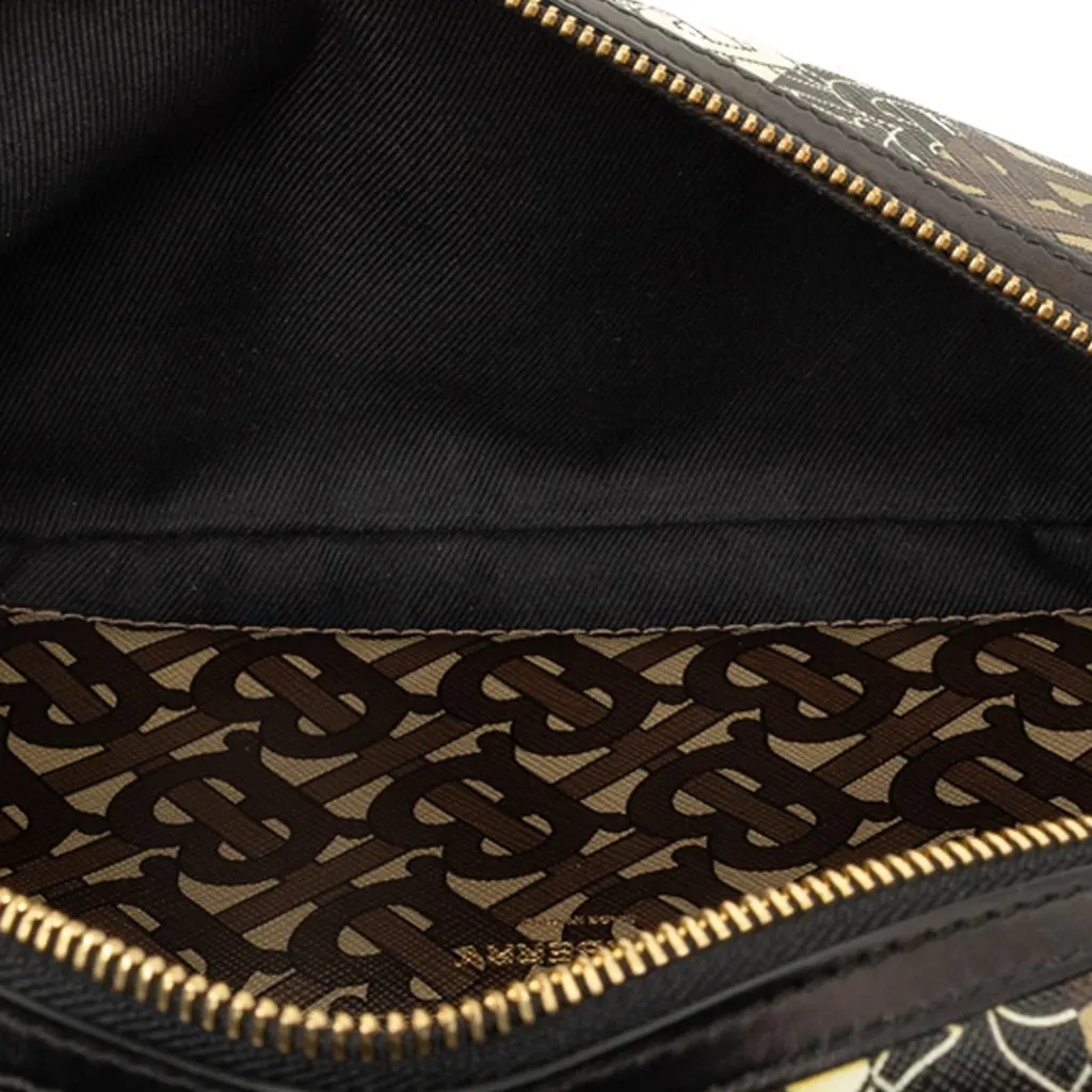 Burberry TB Monogram E Canvas Stripe Sonny Belt Bag Brown Canvas Very good - Box View