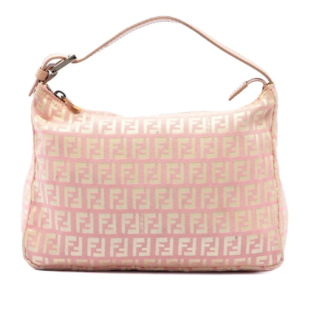 Fendi Zucchino Canvas Handbag Pink Canvas Very good - Front View