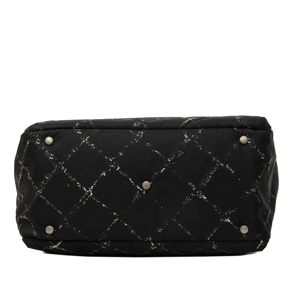 Chanel Old Travel Line Nylon Handbag Black Polyamide Good - Inside View