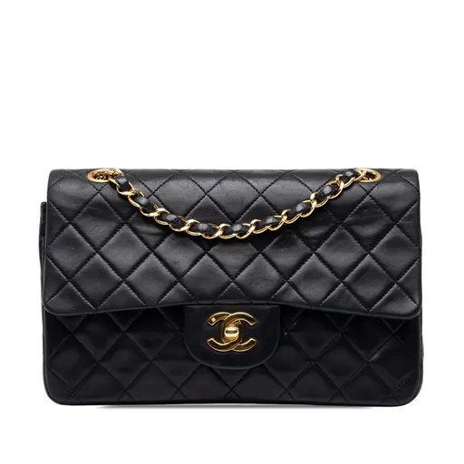 Chanel صغيرة كلاسيك جلد الحمل مزدوجة بغطاء