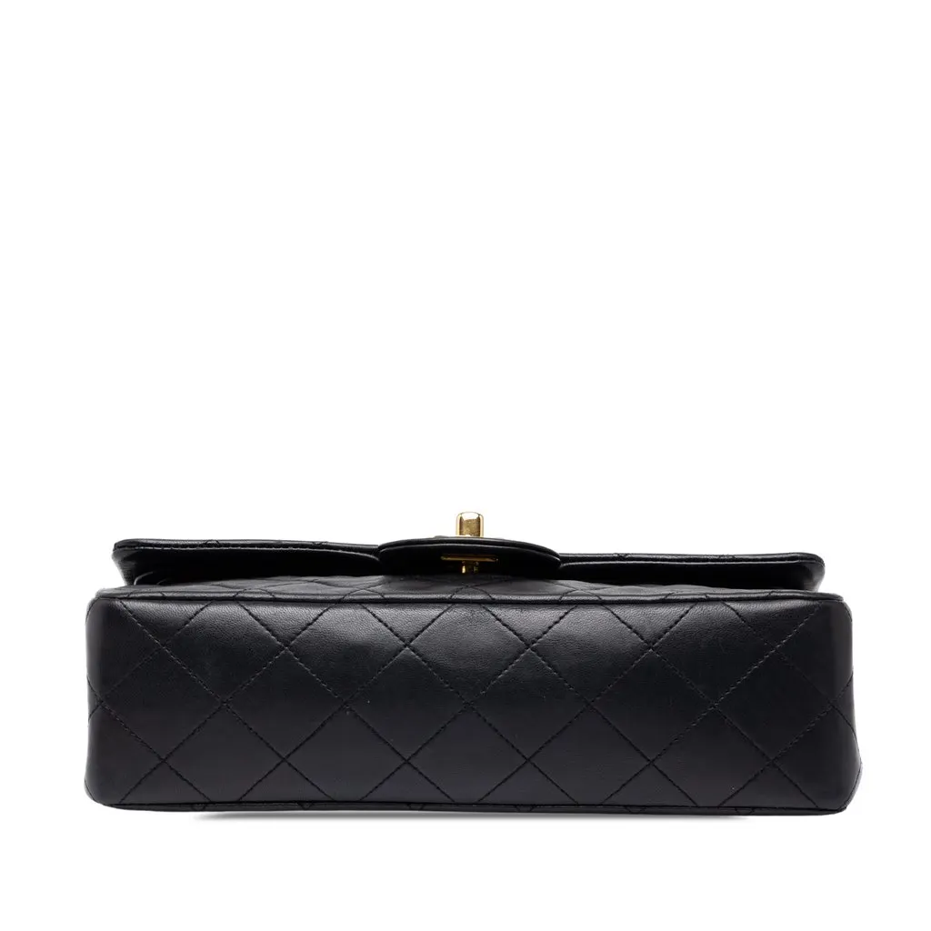 Chanel Small Classic Lambskin Double Flap Black Leather Good - Inside View