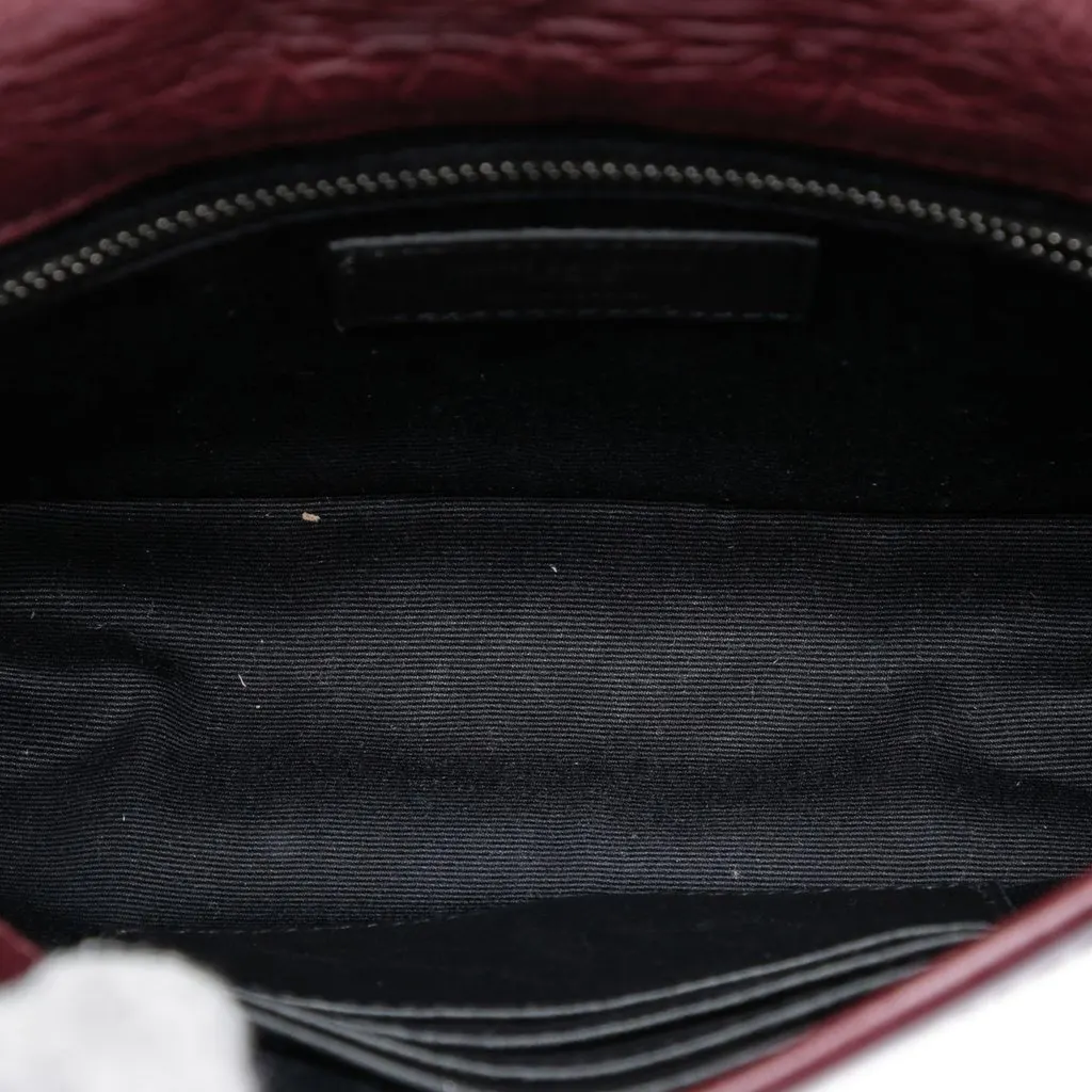 Saint Laurent Crinkled Calfskin Niki Wallet on Chain Red Leather Very good - Model View