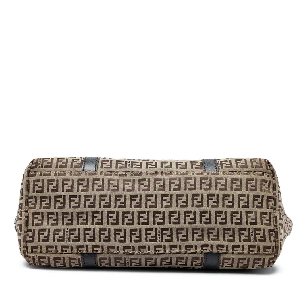 Fendi Zucchino Canvas Superstar Tote Beige Canvas Good - Inside View