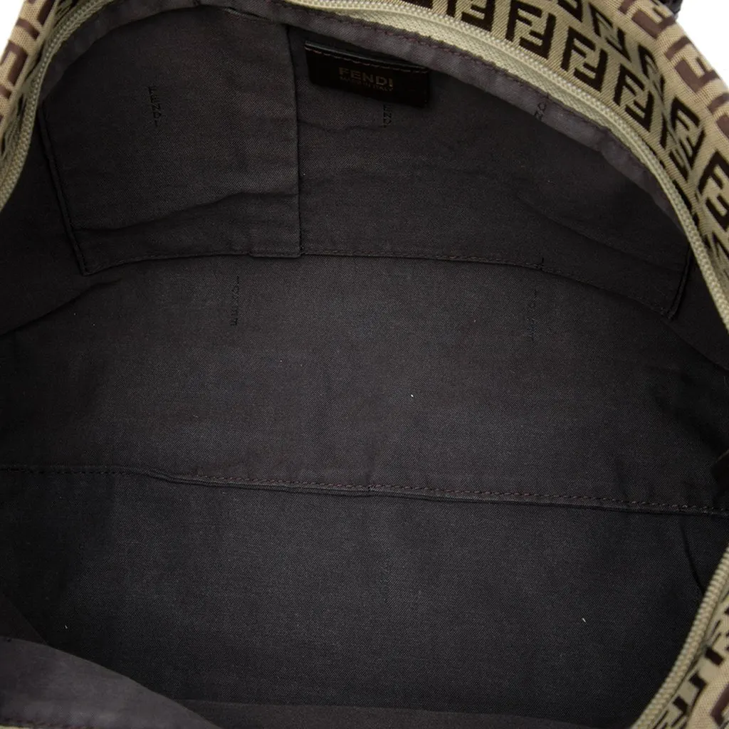 Fendi Zucchino Canvas Superstar Tote Beige Canvas Good - Model View
