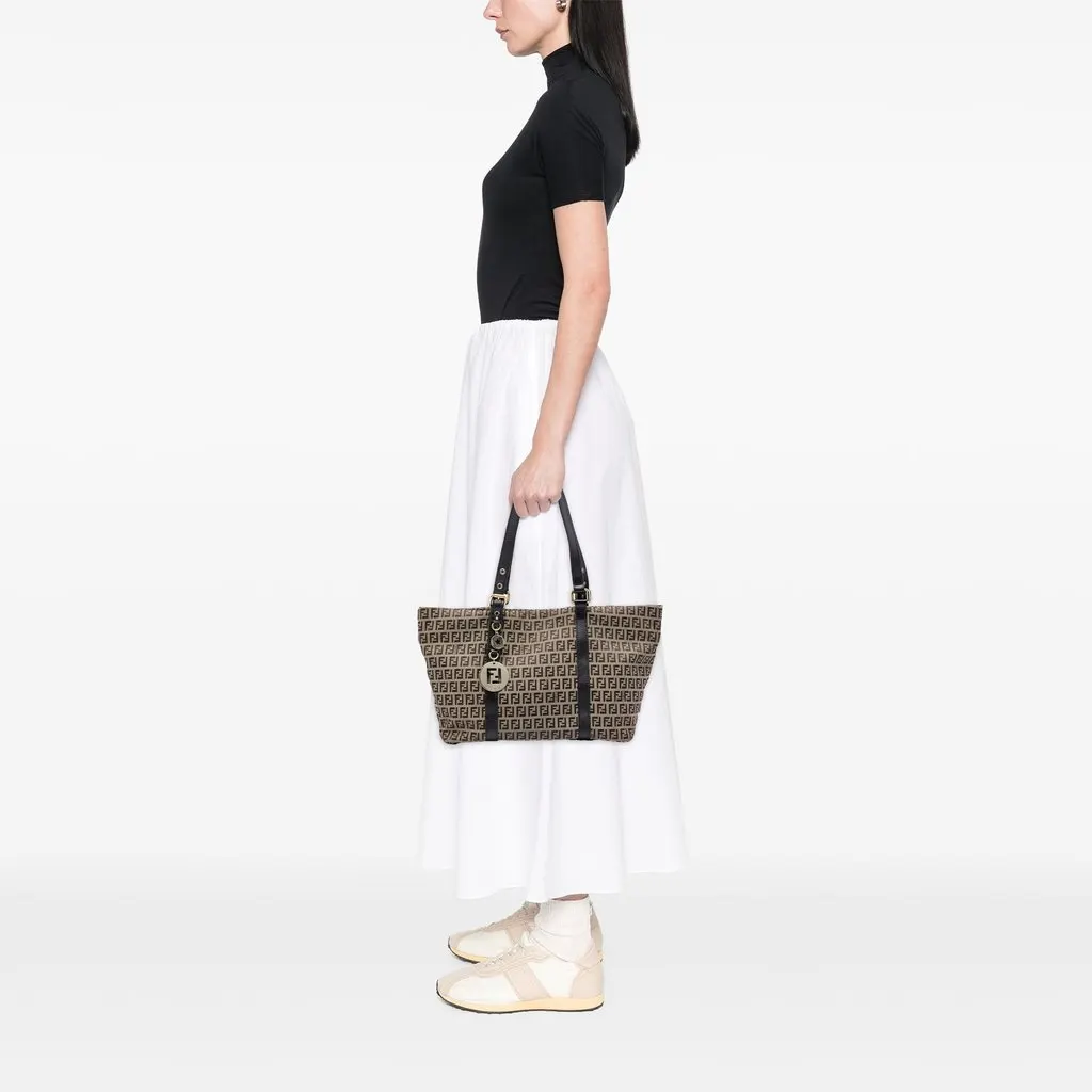 Fendi Zucchino Canvas Superstar Tote Beige Canvas Good - Box View