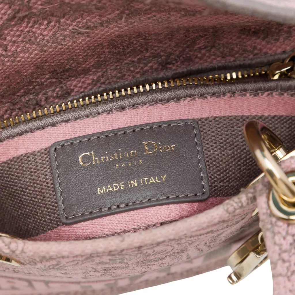 Dior Mini Embroidered Canvas Toile De Jouy Lady D Lite Pink Canvas Very good - Box View
