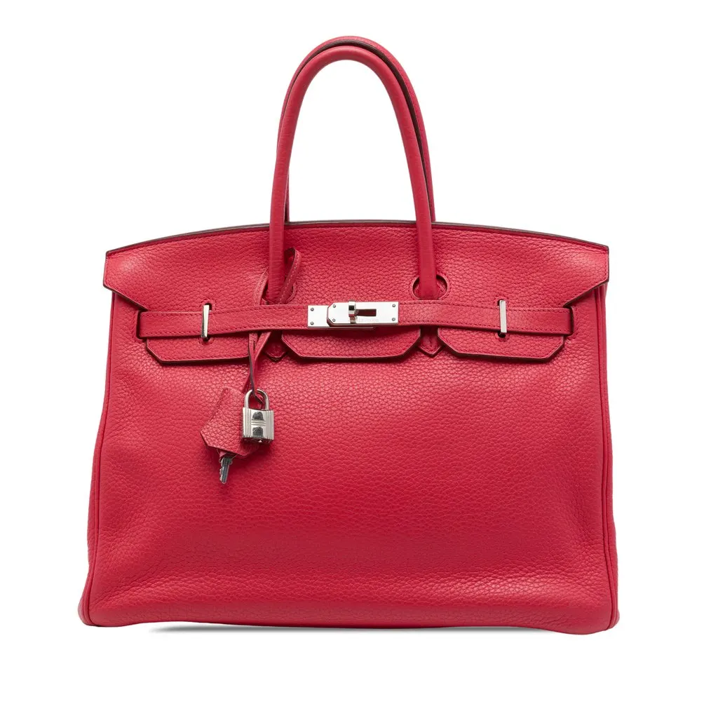 Hermès Clemence Birkin Retourne 35 Red Leather Very good - Front View