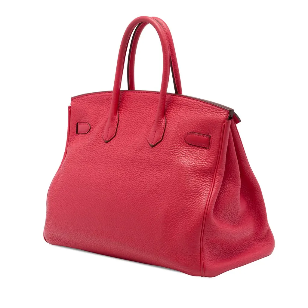 Hermès Clemence Birkin Retourne 35 Red Leather Very good - Back View
