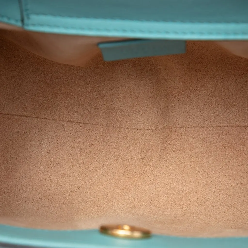 Gucci Mini Calfskin Bamboo Diana Satchel Blue Leather Very good - Model View