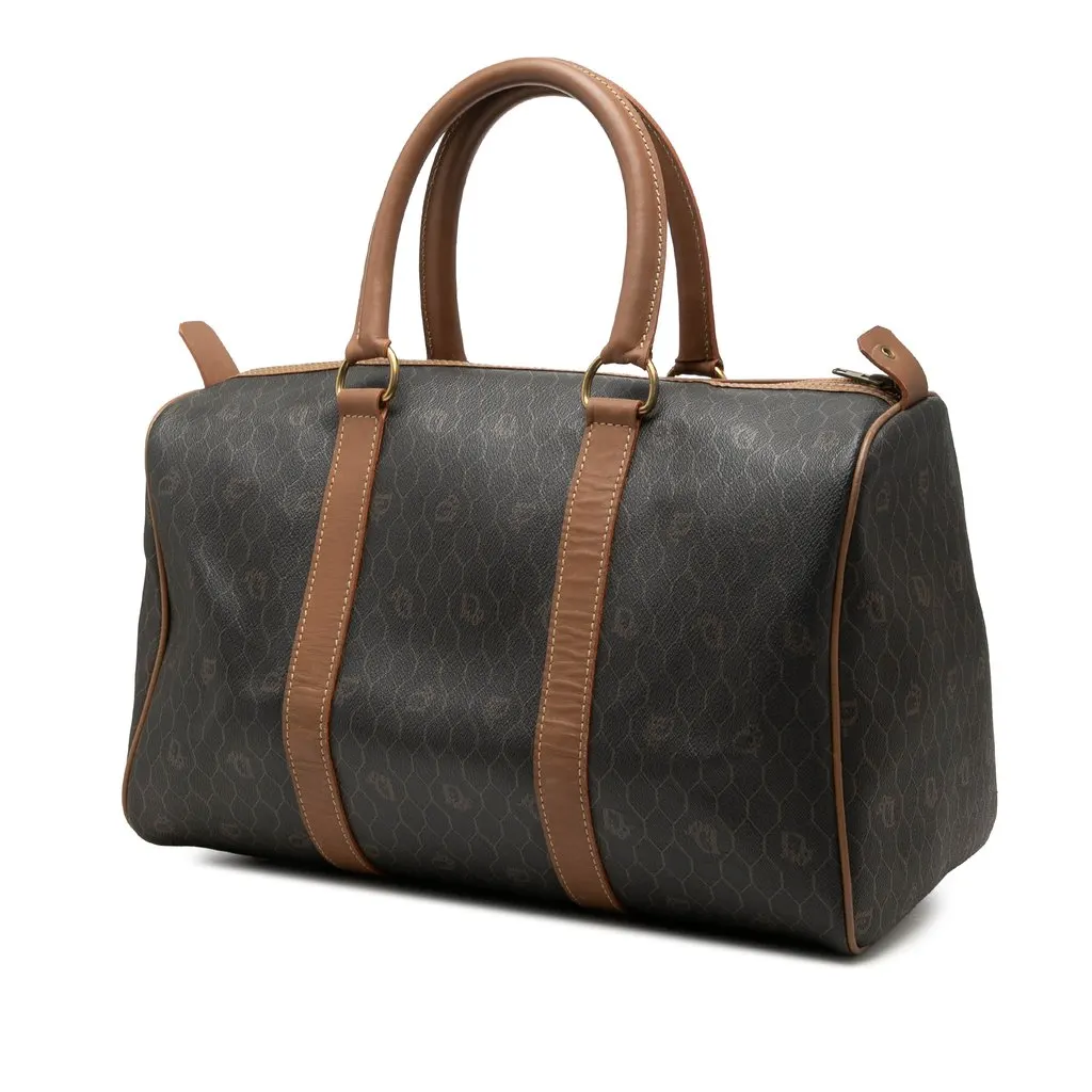 Dior Honeycomb Coated Canvas Boston Bag Black Canvas Good - Back View