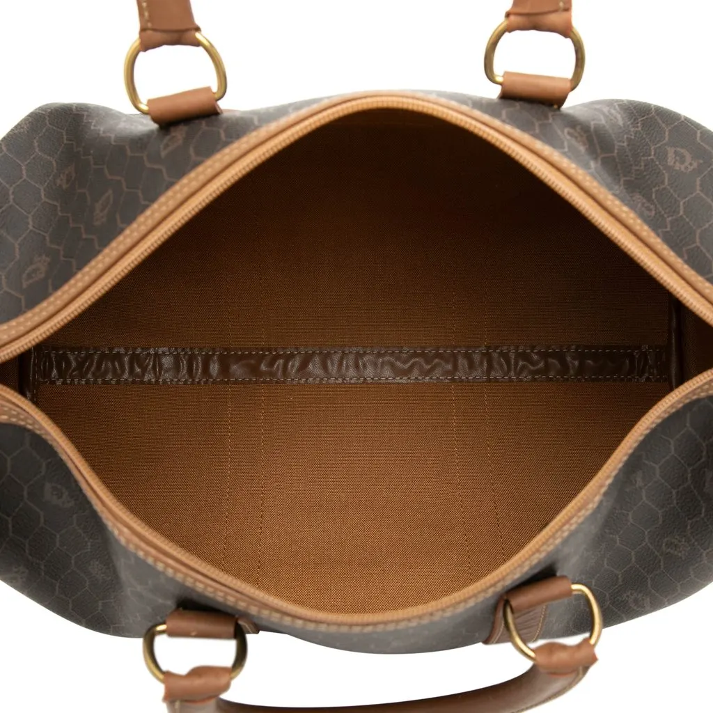 Dior Honeycomb Coated Canvas Boston Bag Black Canvas Good - Model View