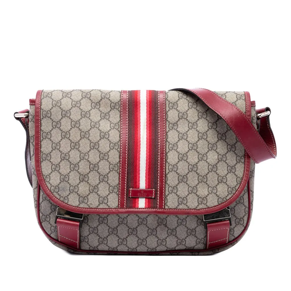 Gucci GG Supreme Web Crossbody Beige Very good - Front View