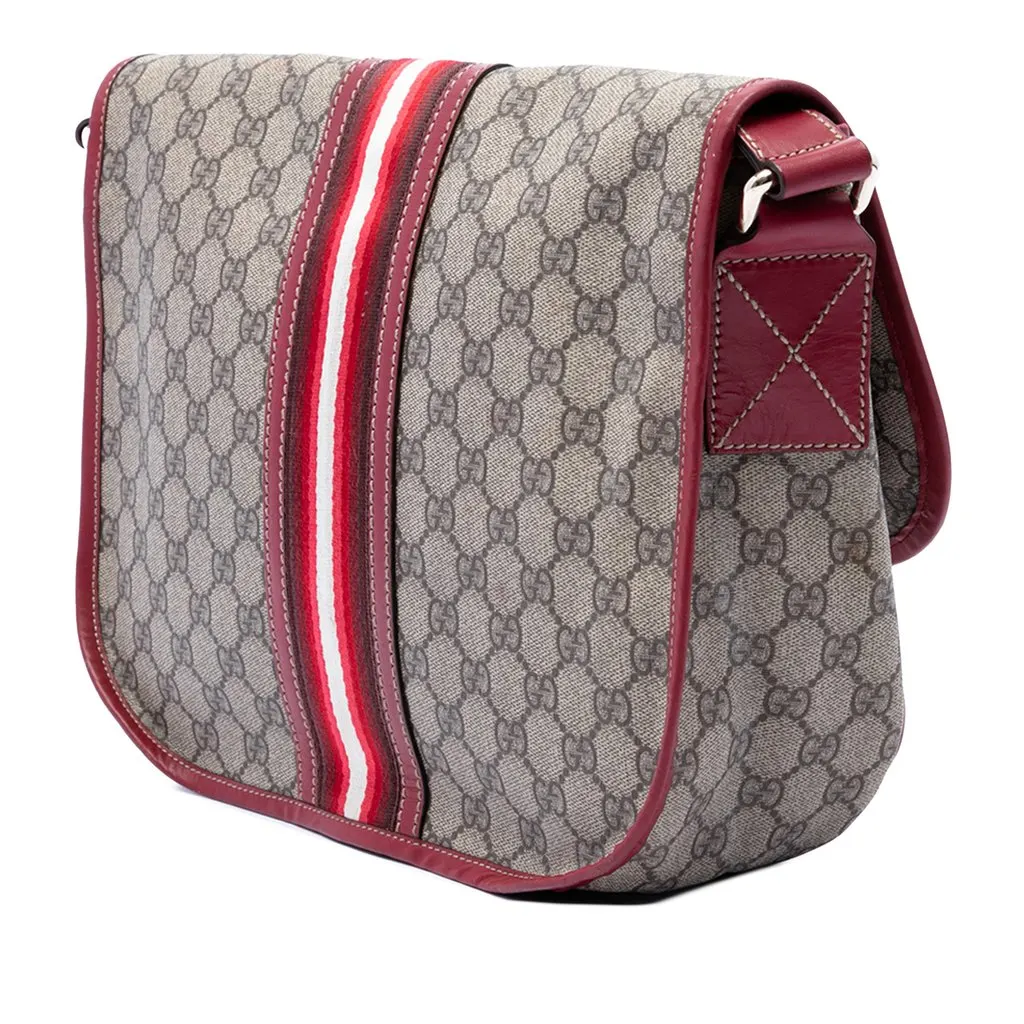 Gucci GG Supreme Web Crossbody Beige Very good - Back View