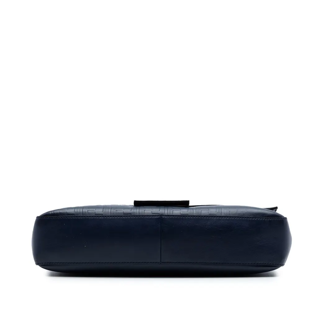 Fendi Large Zucca Embossed Leather Convertible Belt Baguette Blue Leather Very good - Inside View