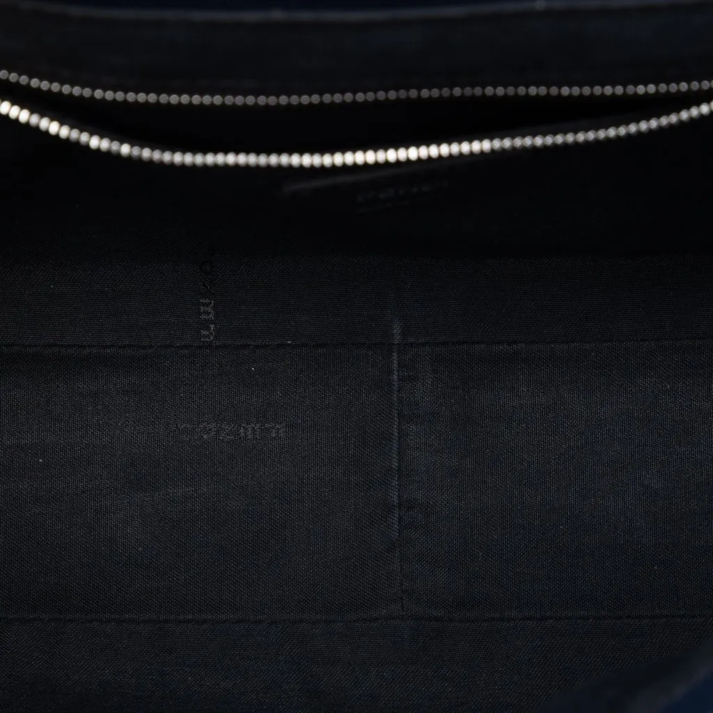 Fendi Large Zucca Embossed Leather Convertible Belt Baguette Blue Leather Very good - Model View