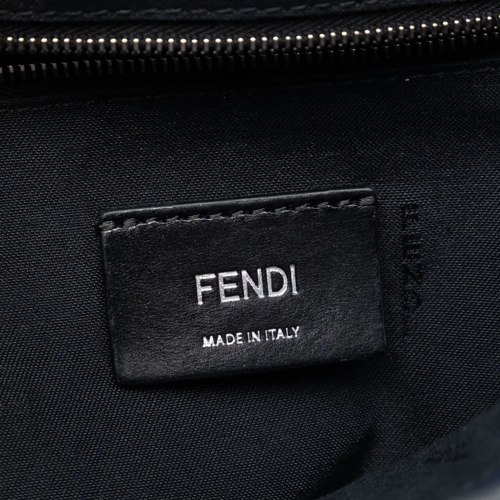 Fendi Large Zucca Embossed Leather Convertible Belt Baguette Blue Leather Very good - Box View