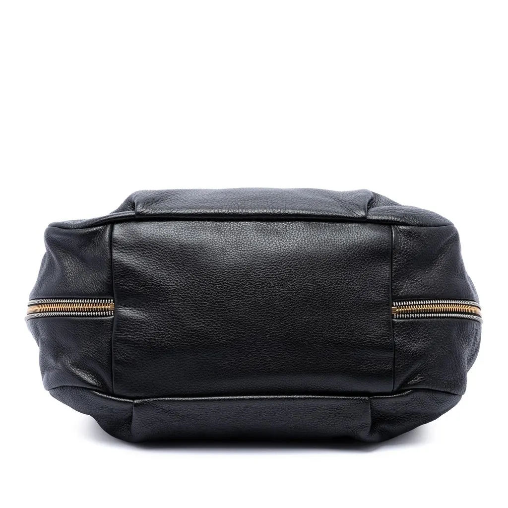 Prada Vitello Daino Side Zip Convertible Tote Black Leather Very good - Inside View