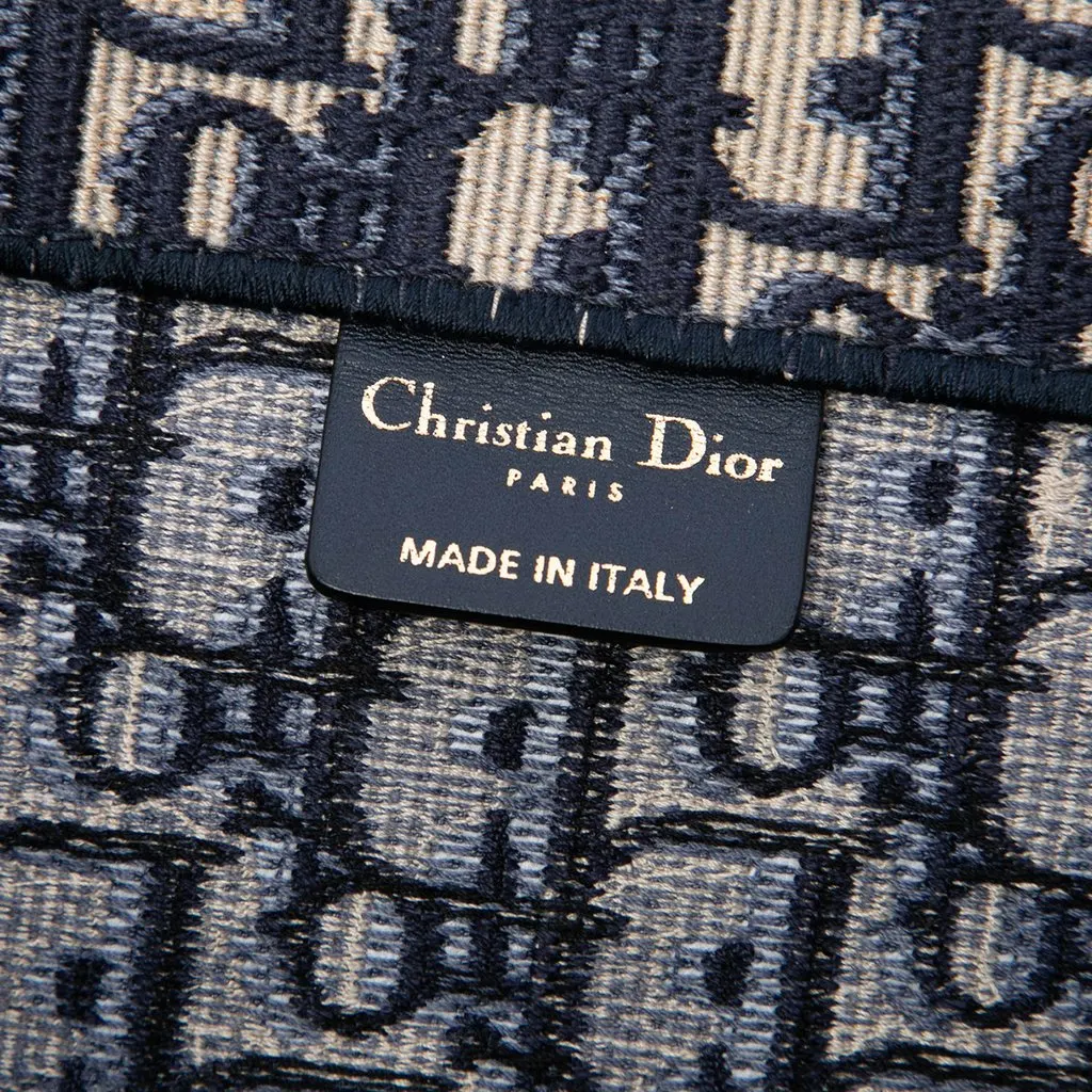 Dior Large Oblique Embroidered Canvas Book Tote Blue Very good - Box View