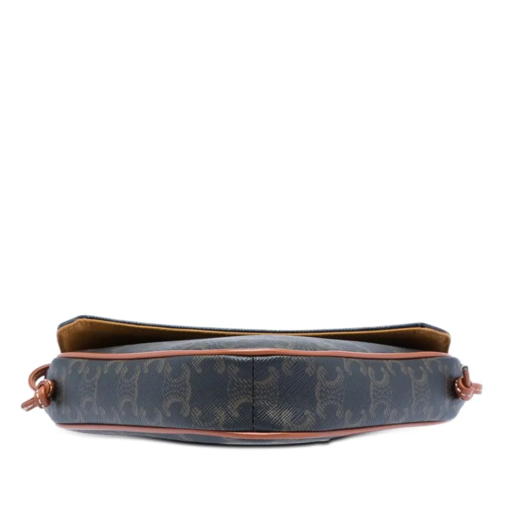 Celine Triomphe Coated Canvas Logo Triangle Crossbody Brown Very good - Inside View