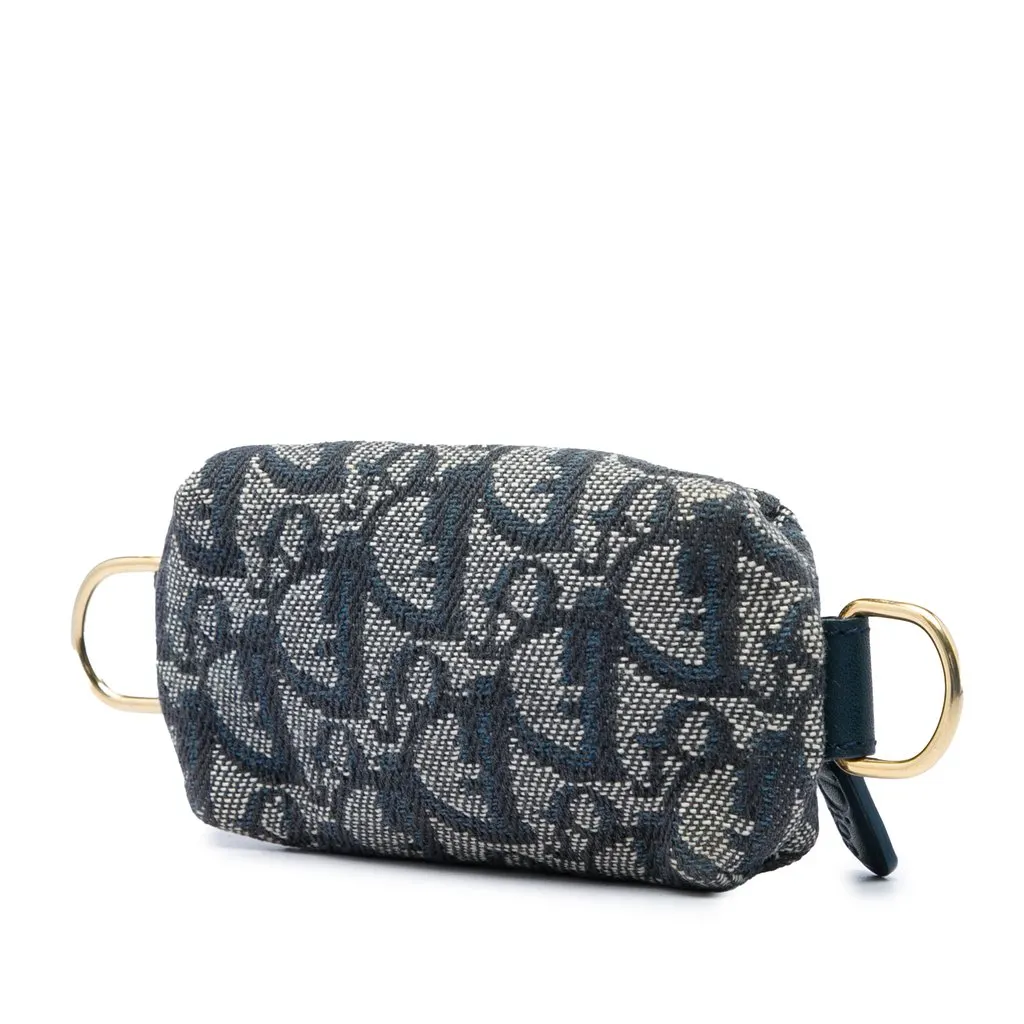 Dior Oblique Canvas Coin Pouch Blue Canvas Very good - Back View