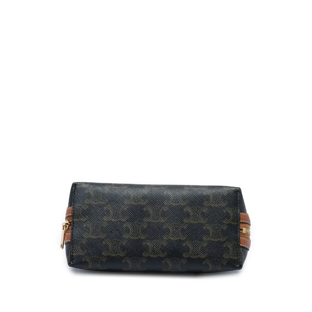 Celine Triomphe Coated Canvas Clutch On Chain Brown Canvas Very good - Inside View