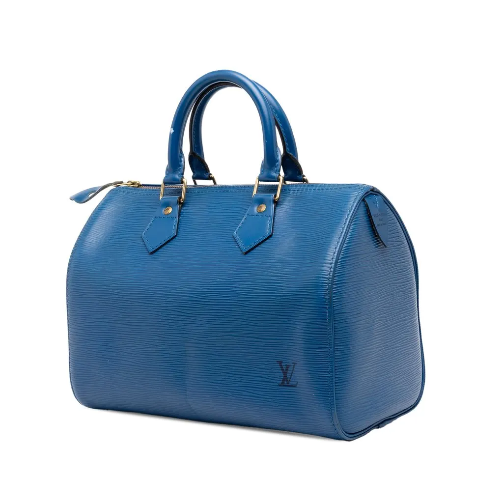 Louis Vuitton Epi Speedy 25 Blue Leather Good - Back View