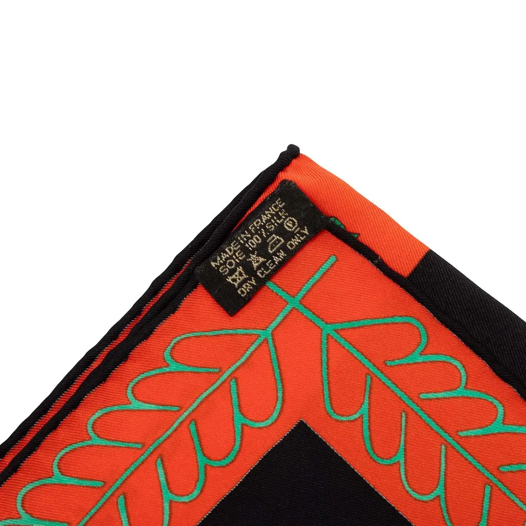 Hermès Selle d Officier En Grande Tenue Silk Scarf 70 Black Silk Good - Back View