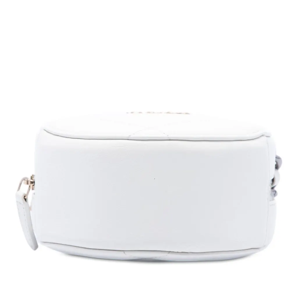 Chanel Quilted Goatskin 19 Round Clutch With Chain White Leather Very good - Inside View