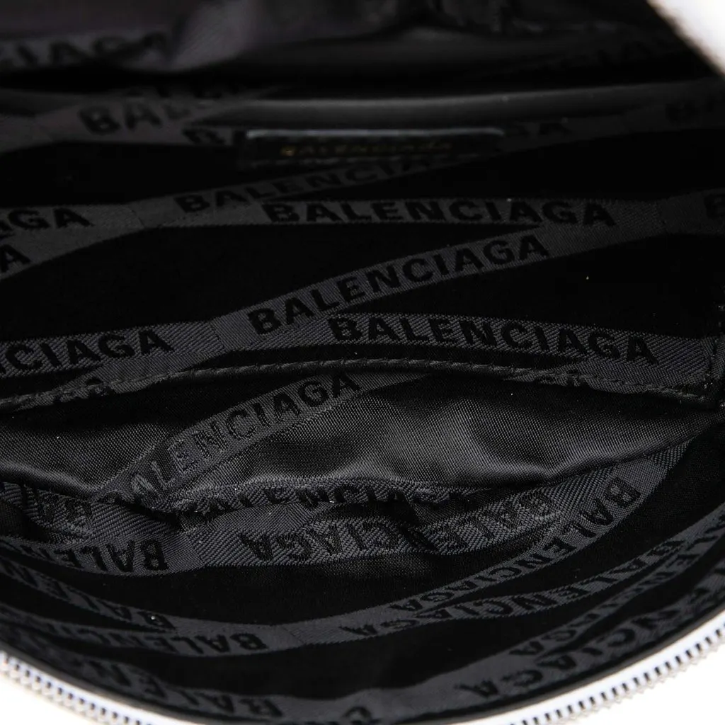 Balenciaga Lambskin Souvenir Graffiti Belt Bag XXS White Leather Good - Model View