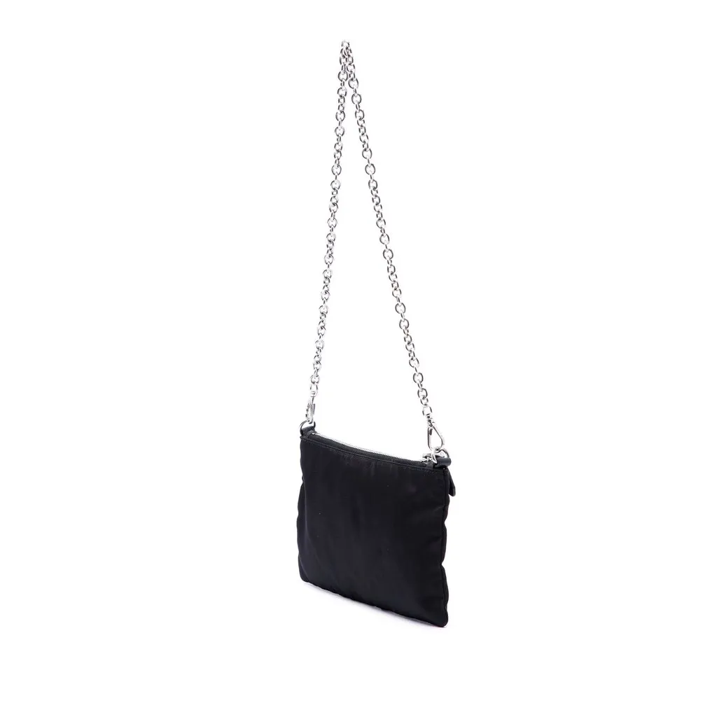 Prada Tessuto Chihuahua Chain Pouch Black Polyamide Good - Back View