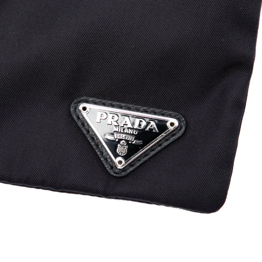 Prada Tessuto Chihuahua Chain Pouch Black Polyamide Good - Box View