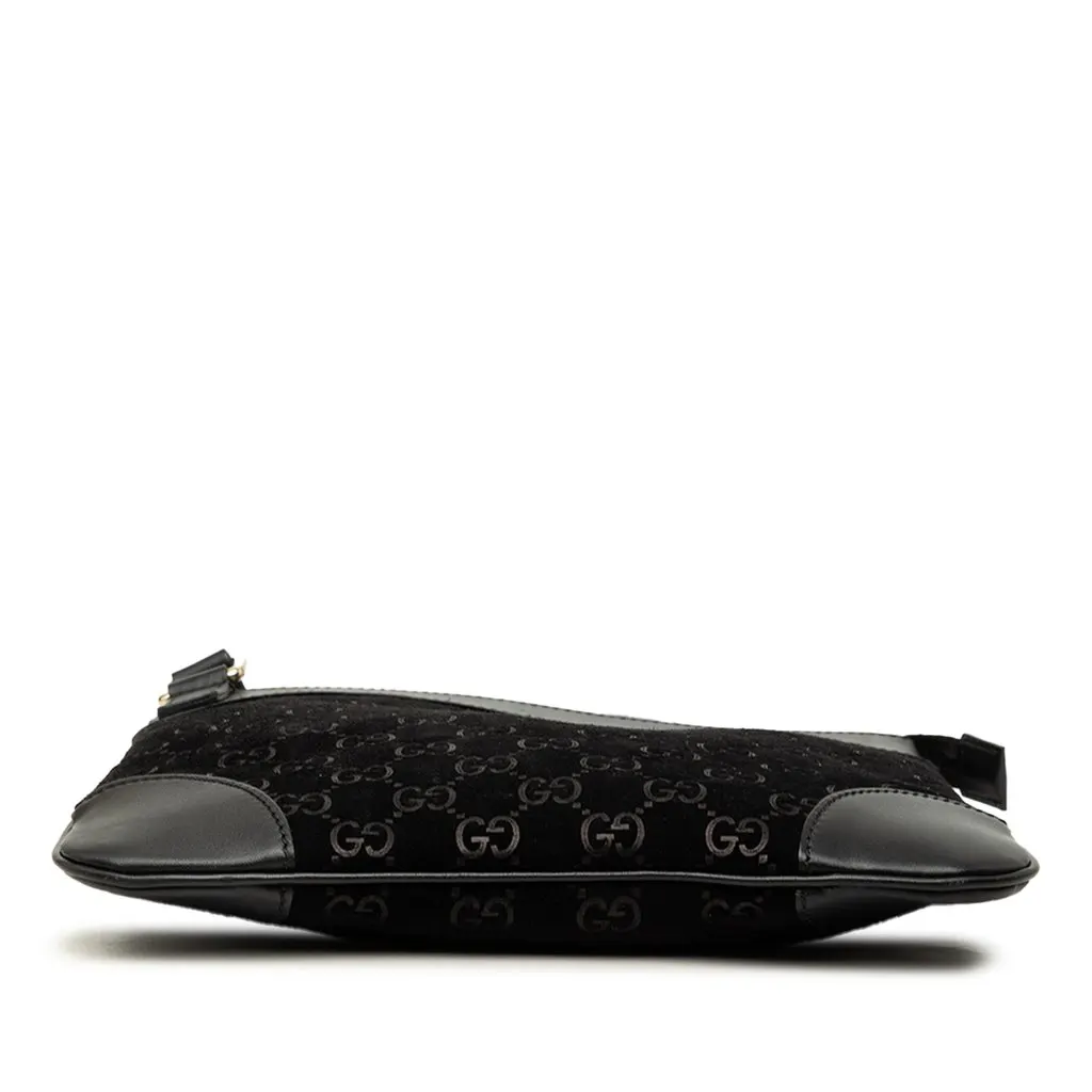 Gucci GG Suede Crossbody Black Suede Good - Inside View