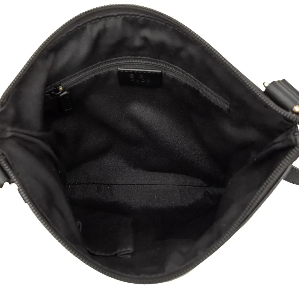 Gucci GG Suede Crossbody Black Suede Good - Model View