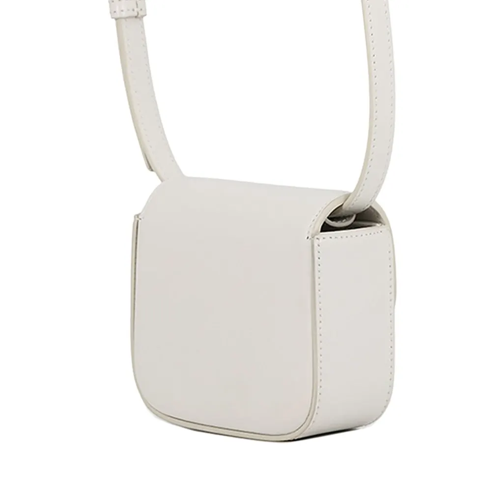 Celine Mini Calfskin Claude Crossbody White Leather Good - Back View