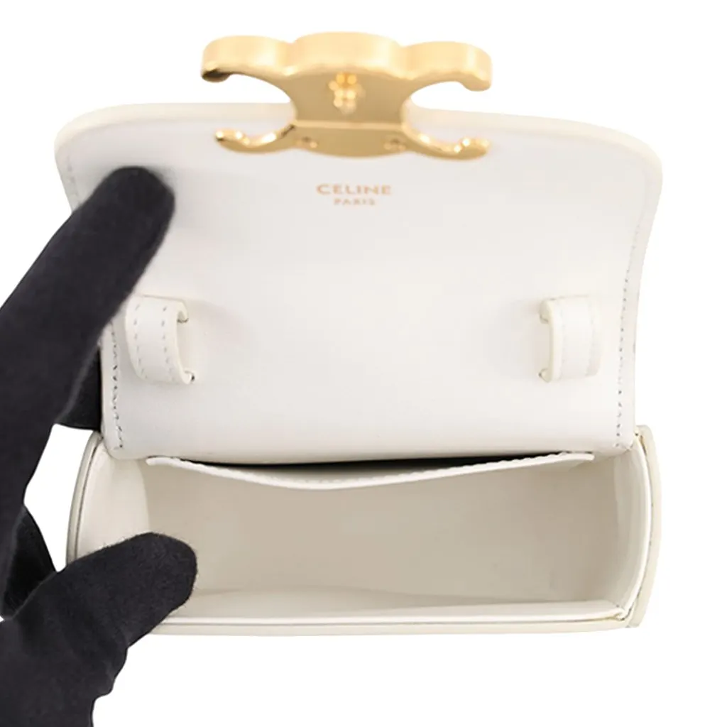 Celine Mini Calfskin Claude Crossbody White Leather Good - Model View
