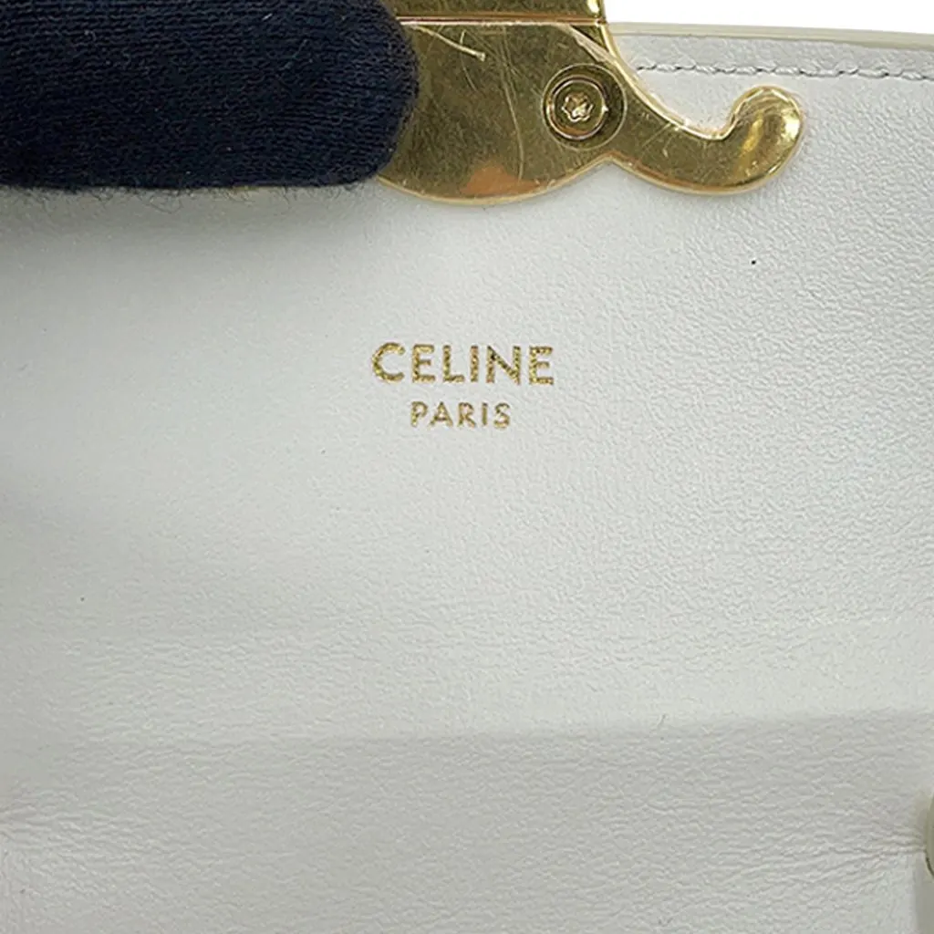 Celine Mini Calfskin Claude Crossbody White Leather Good - Box View