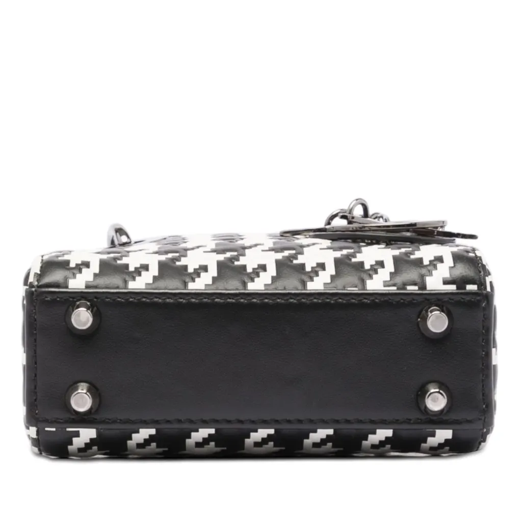Dior Micro Calfskin Houndstooth Embossed Macro Lady Dior Black Leather Very good - Inside View