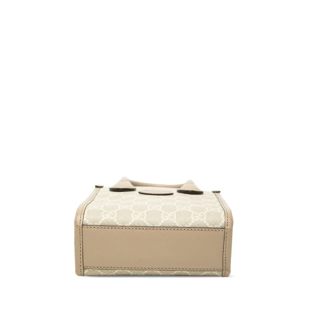 Gucci Mini GG Supreme Interlocking G Satchel Beige Very good - Inside View